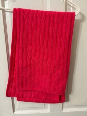 J. Crew Hot Pink Ribbed Cashmere Scarf